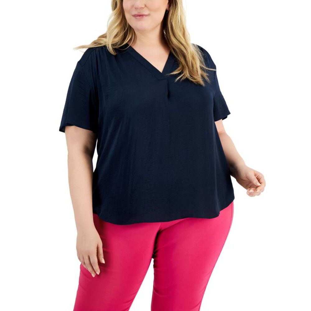 Alfani Plus Size V Neck Top